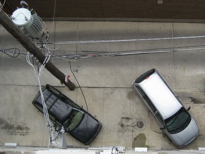The view down from my sister's apartment
